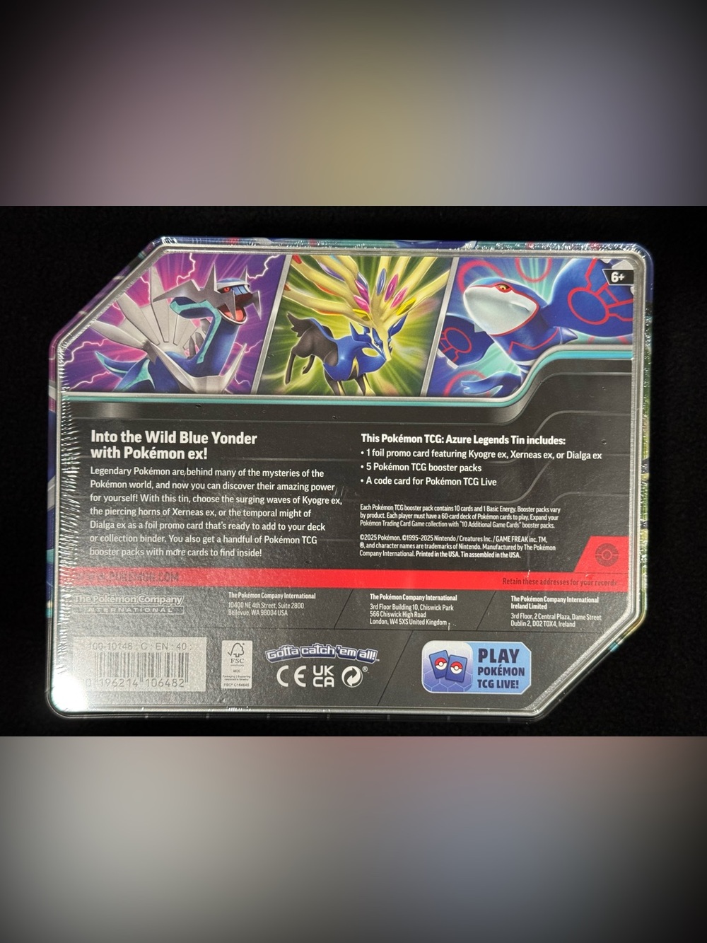 Pokémon TCG Dialga ex Tin Factory Sealed New Large Collector Tin